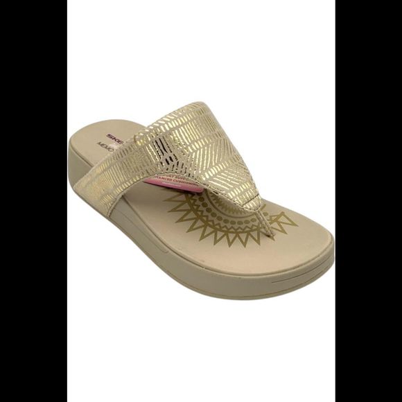 Skechers Printed Hooded Thong Sandals Retrogrades Natural - Medium - Picture 1 of 3
